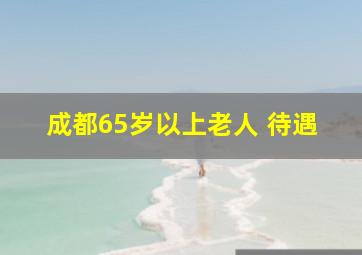 成都65岁以上老人 待遇